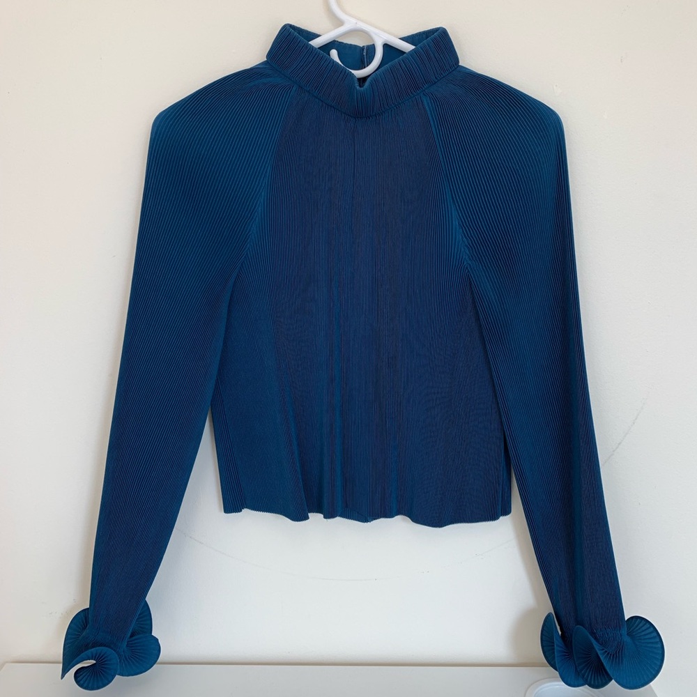 Tibi Pleated Cropped Top